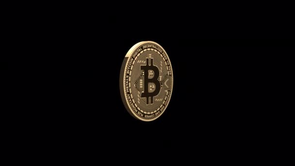 Bitcoin Spinning Transparent Background — Stockvideo