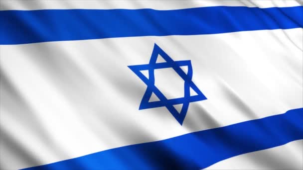 Bandera Israel Ondeando Viento — Vídeos de Stock