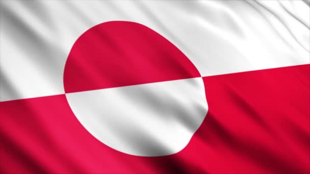 Bendera Greenland Melambai Lambaikan Angin — Stok Video