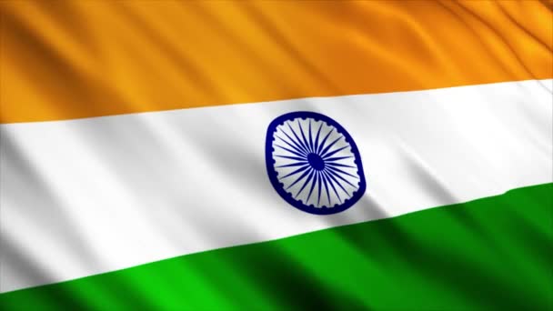 印度国旗在风中摇曳 — 图库视频影像