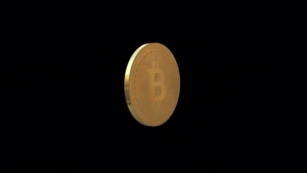 Bitcoin Icon Rotating Video Animation — Αρχείο Βίντεο