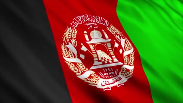 Bandeira Afeganistão Acenando Vento — Vídeo de Stock