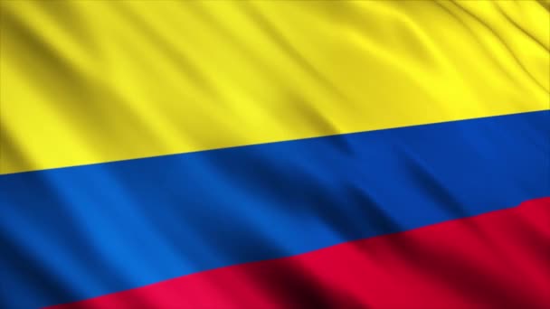 Bandera Colombia Ondeando Viento — Vídeos de Stock