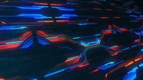 Futuristic Hud Background Red Blue — Stockvideo