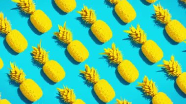 Canlı renklerdeki ananaslar yaz görüntüleri için idealdir