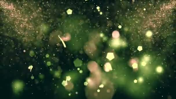 Glitters Abstractos Con Partículas Verdes — Vídeos de Stock