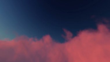 3D canlandırmalı bulutlu gökyüzü zaman ayarlı