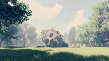 Ancient Buddha Statue background video animation