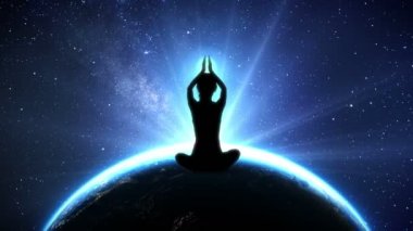Yoga dünyanın tepesinde bir duanın 3d 'si