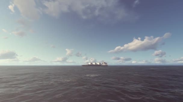 Lng Tanker Sails Animation — Stockvideo