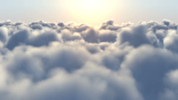 Flying Throug Clouds Sun — Vídeos de Stock