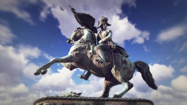 Ерцгерцог Карл Статуя Відні — стокове відео
