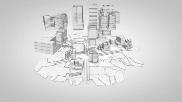 Architecture Blueprint City Background Animation — Vídeo de Stock