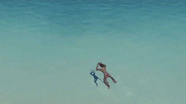 Woman Swimming Animation Ocean — Vídeo de Stock