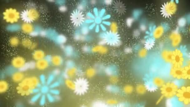 Spring Background Flowers Particles — Stockvideo