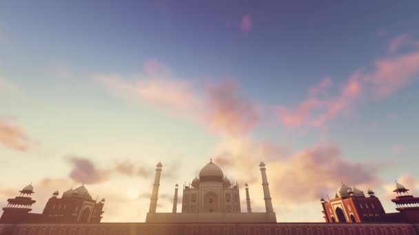Animation Des Taj Mahal Agra Indien — Stockvideo