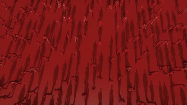 Tiny Red People Walking Animation — Wideo stockowe