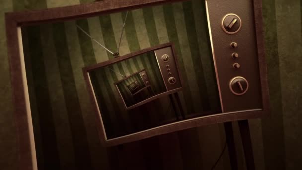 Retro Television Droste Background Animation — 图库视频影像