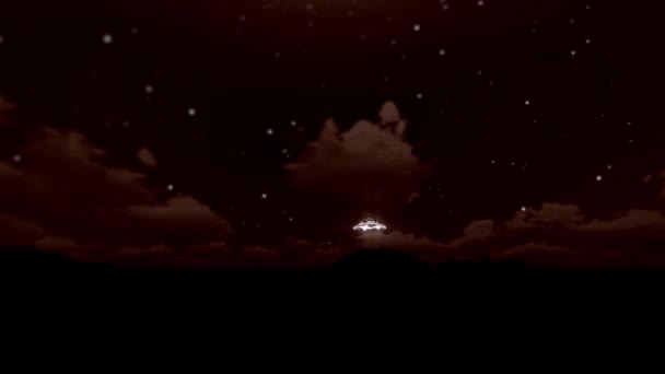 Ufo Flying Old Film Animation — Stok video