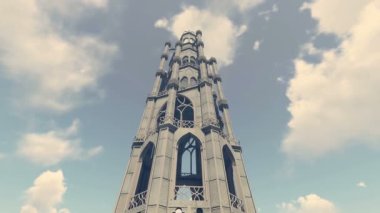 Gothic Architecture Tower animation in 3D