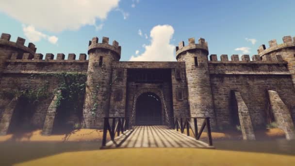 Medieval Castle Sunny Day Animation — 图库视频影像