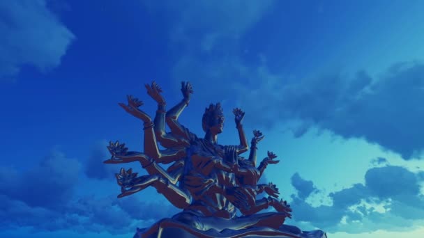 Shiva Arms Statue Animation — 图库视频影像