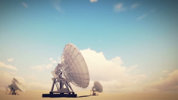 Deep Space Antenna Desert Animation — Video Stock