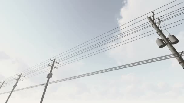 Utility Poles Road Animation — Stockvideo