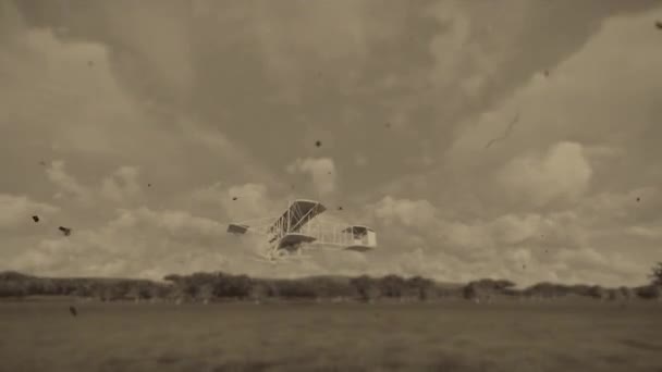 Aea Silver Dart Early Flying Machines Black White Animation — Video
