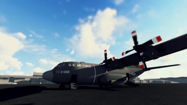 Military Aircraft Airport Animation — Αρχείο Βίντεο