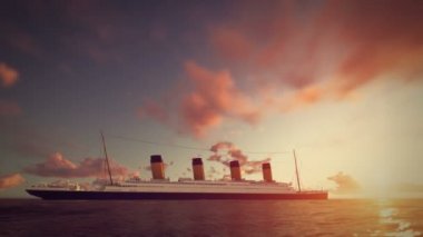 Titanic 3d animation during sunset