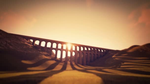 Roman Aqueduct Animation Sunset — Video