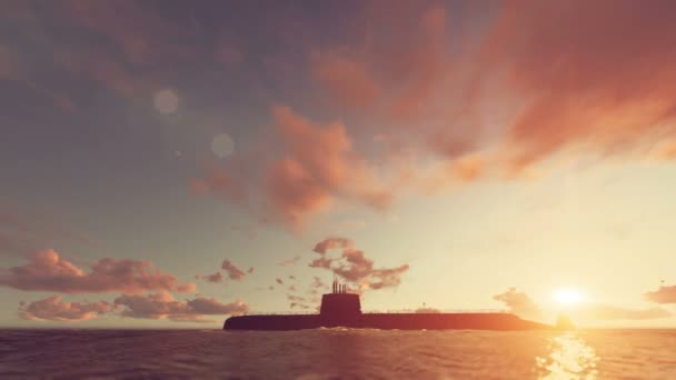 Submarine Sunset Animation — Video Stock