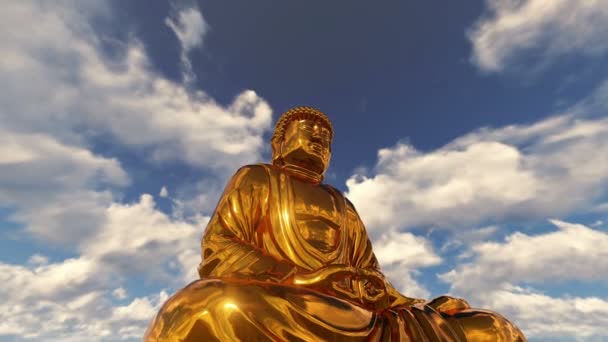 Golden Buddha Statue Animation — 图库视频影像