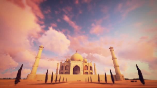 Taj Mahal Agra Indien Animation — Stockvideo