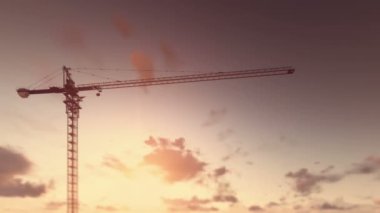 A Tower Crane during sunset
