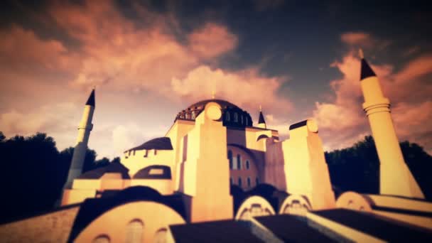 Hagia Sophia Mosque Animation — Stock Video