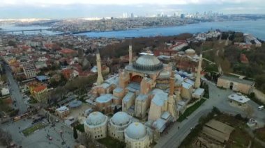 Aerial View of Hagia Sophia Mosque in Istanbul