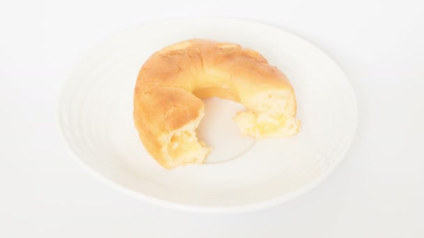 Eating Doughnut Motion Stop Time Lapse — ストック動画
