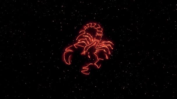 Znak Zodiaku Rak Pojawiający Się Nocnym Niebie — Wideo stockowe