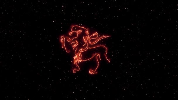 Zodiac Sign Leo Appearing Night Sky — Vídeos de Stock