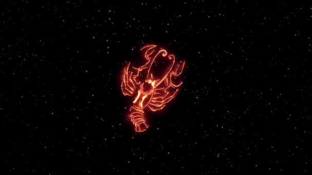 Zodiac Sign Scorpio Appearing Night Sky — Stok video