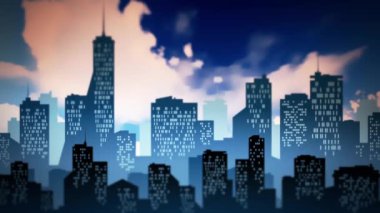 Çizgi Şehir Arkaplan Canlandırması