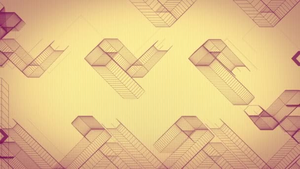 Architectural Abstract Zigzag Background Yellow Background — Videoclip de stoc