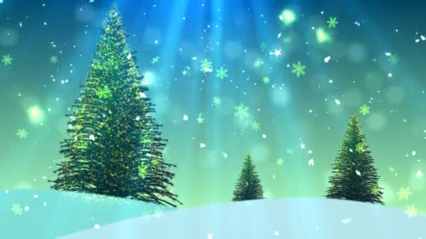 Christmas Tree Backgrounds Teal Green — 图库视频影像