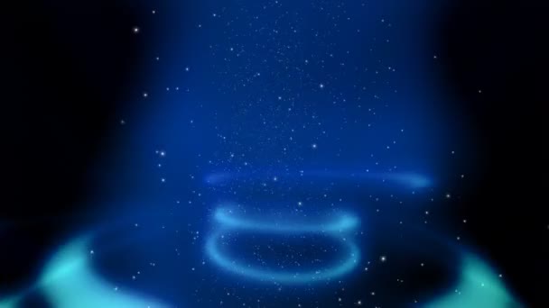 Blue Galaxy Emitting Power Its Center — Stock video