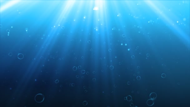 Underwater Bubbles Sun Rays — Stockvideo