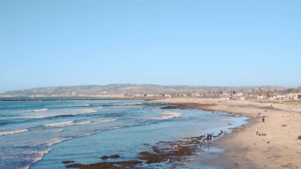 Pacific Ocean Ocean Beach Coastline Low Tide San Diego California — Stock Video