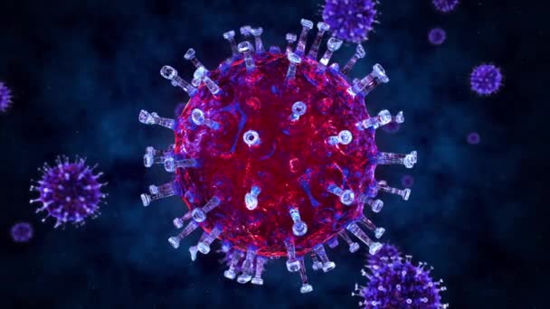 Zbliżenie Wirusa Coronavirus Lub Wybuchu Covid — Wideo stockowe
