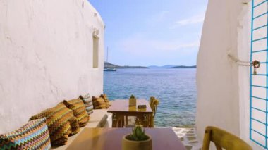 Reserved Table at a Romantic Restaurant with Ocean View